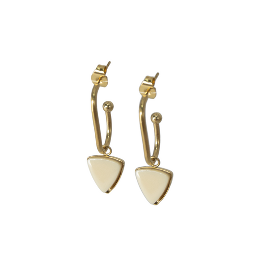 Pendientes Charms Triangulo Beige