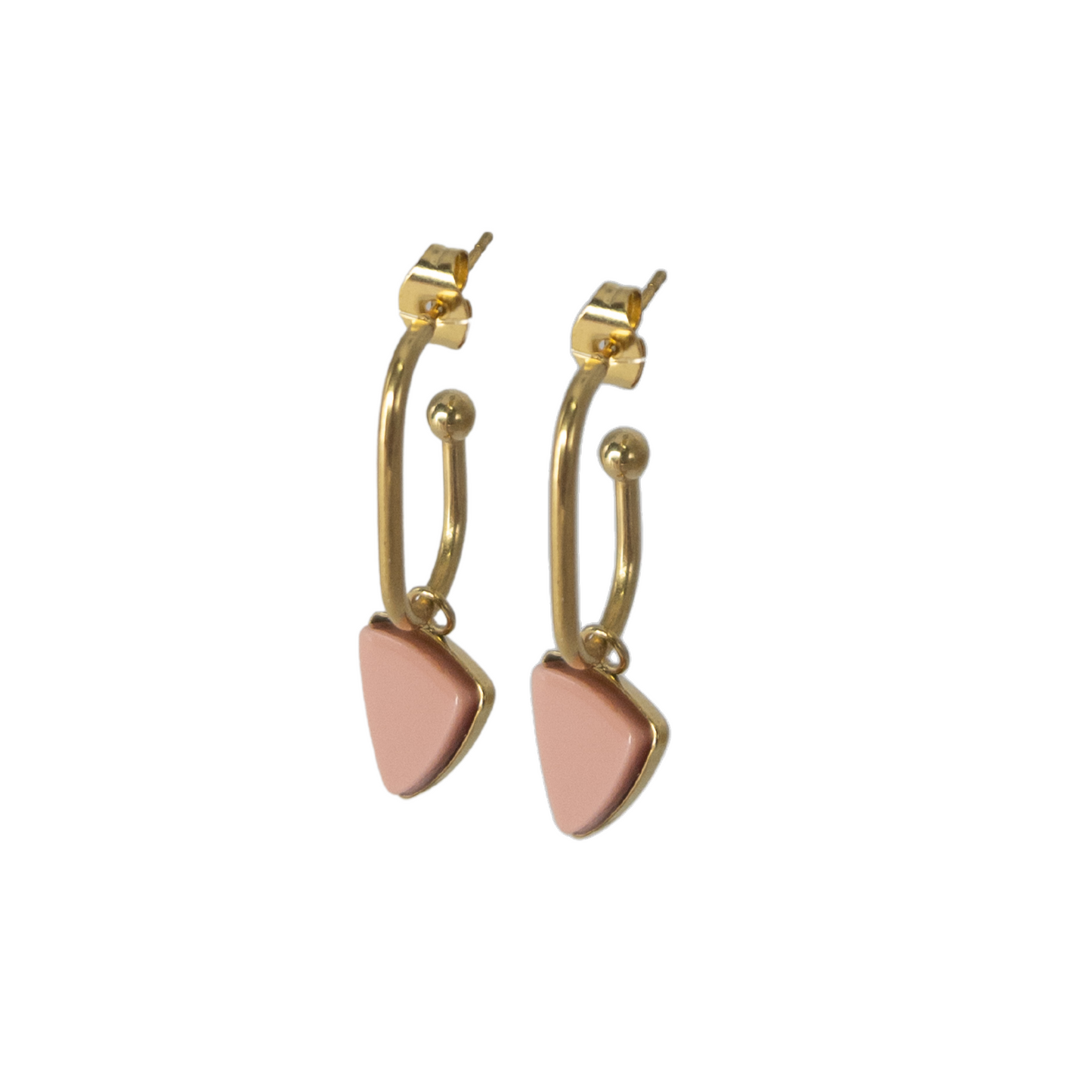 Pendientes Charms Triangulo Rosa Nude