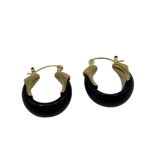 Pendientes Aro Ancho Negro